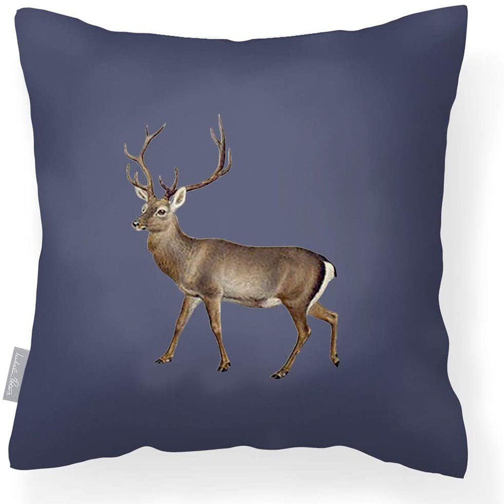 Outdoor Garden Waterproof Cushion - Stag - White 50 x 50 cm by Izabela Peters