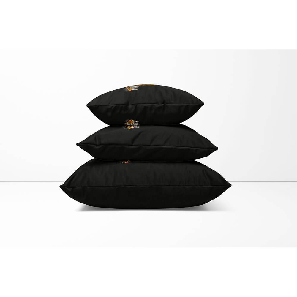 Outdoor Garden Waterproof Cushion - Tiger - Charcoal 45 x 45 cm by Izabela Peters