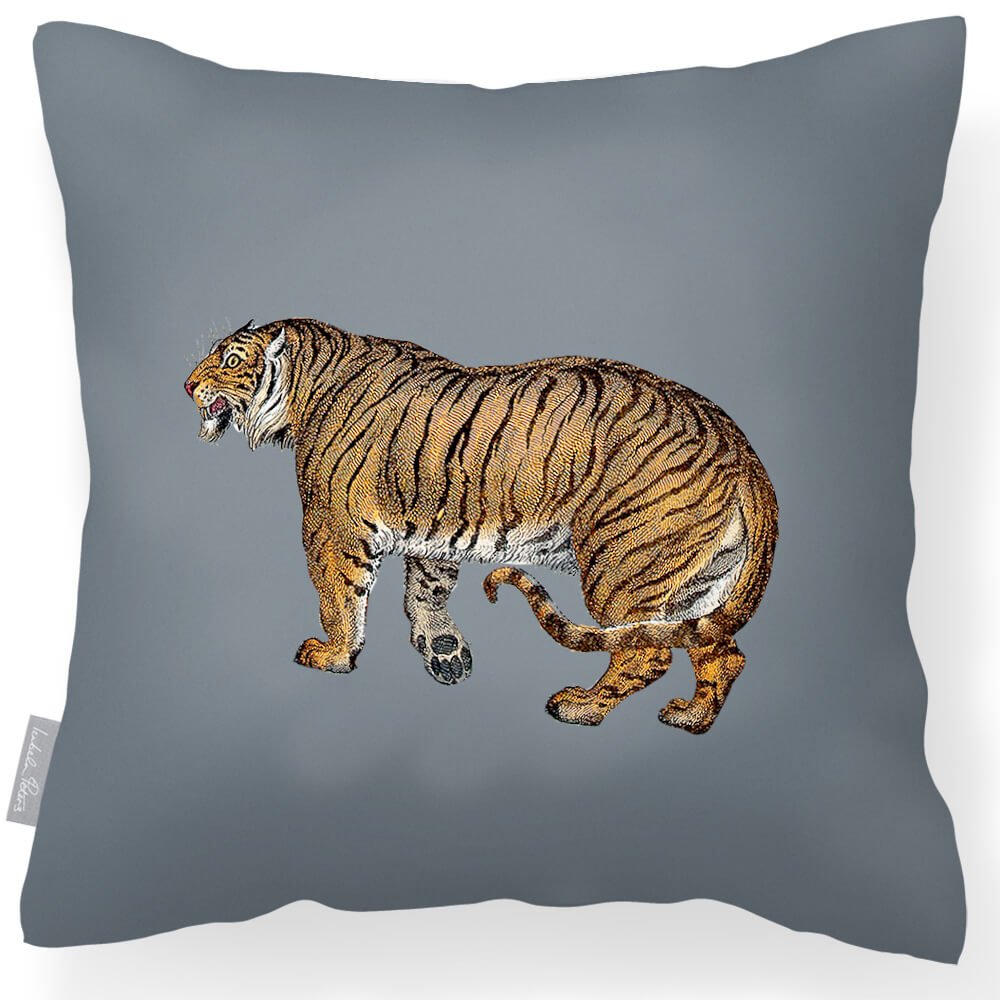 Outdoor Garden Waterproof Cushion - Tiger - French Grey 45 x 45 cm by Izabela Peters