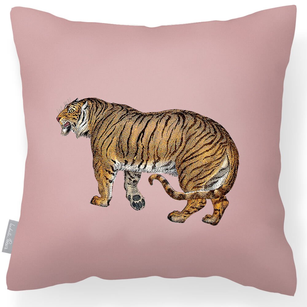 Outdoor Garden Waterproof Cushion - Tiger - Rosewater 45 x 45 cm by Izabela Peters