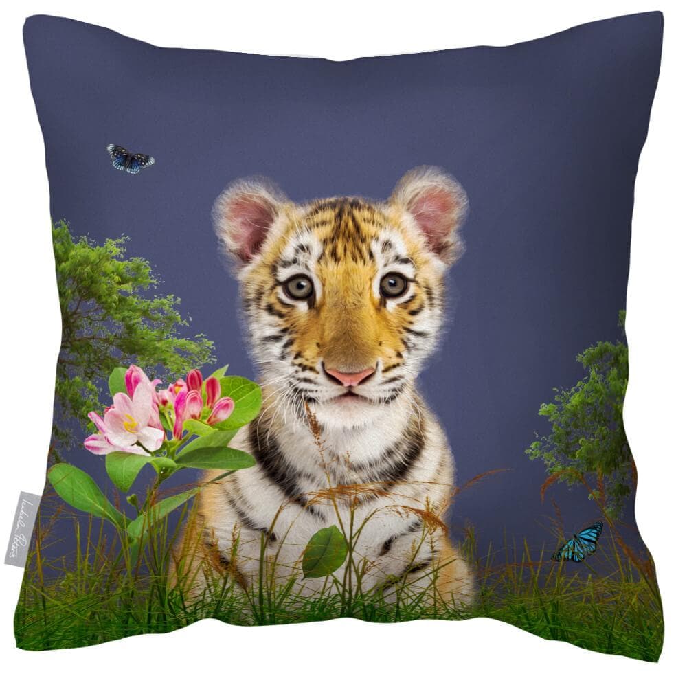 Outdoor Garden Waterproof Cushion - Tiger Prince - Blush Pink 50 x 50 cm by Izabela Peters