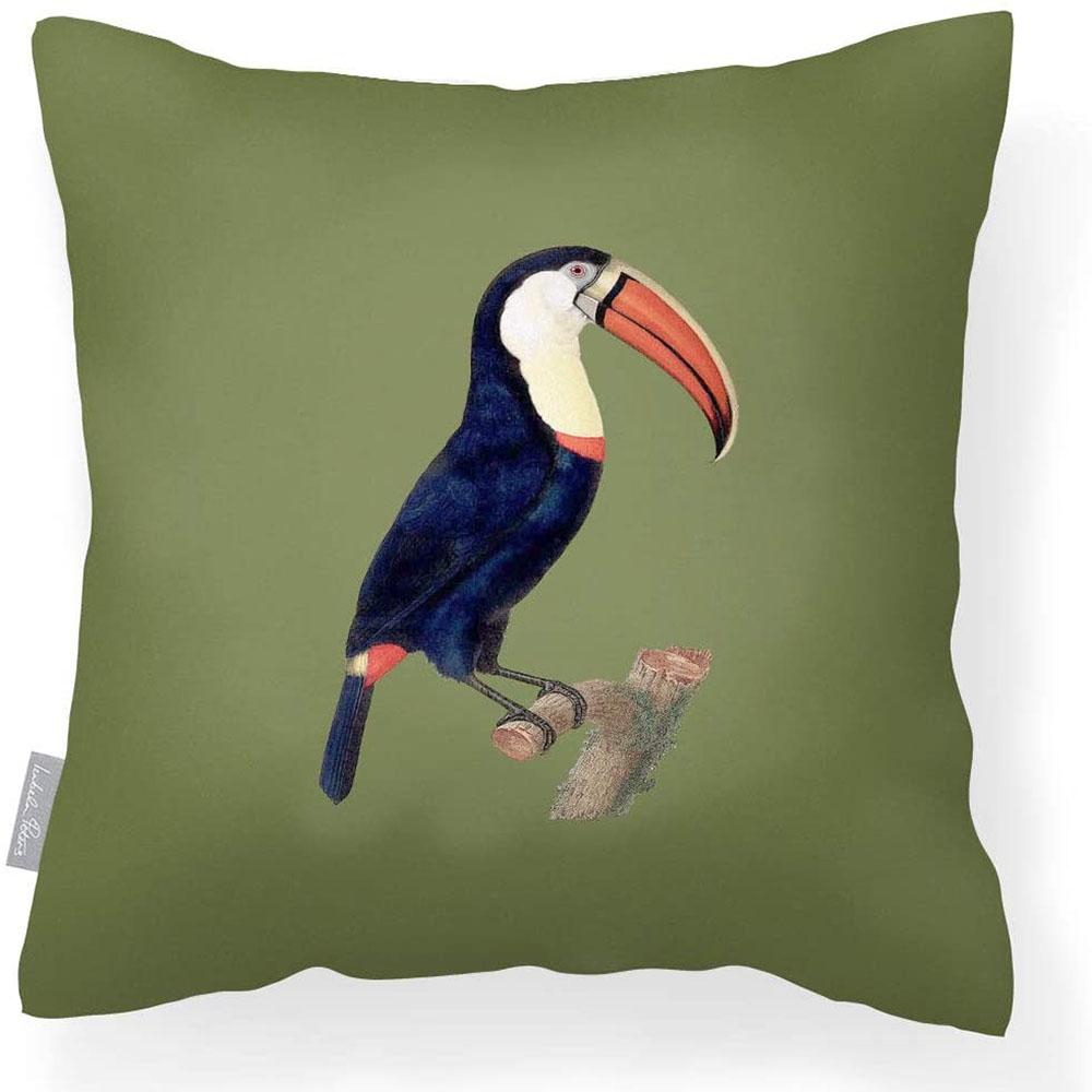Outdoor Garden Waterproof Cushion - Toucan - Sage 50 x 50 cm by Izabela Peters