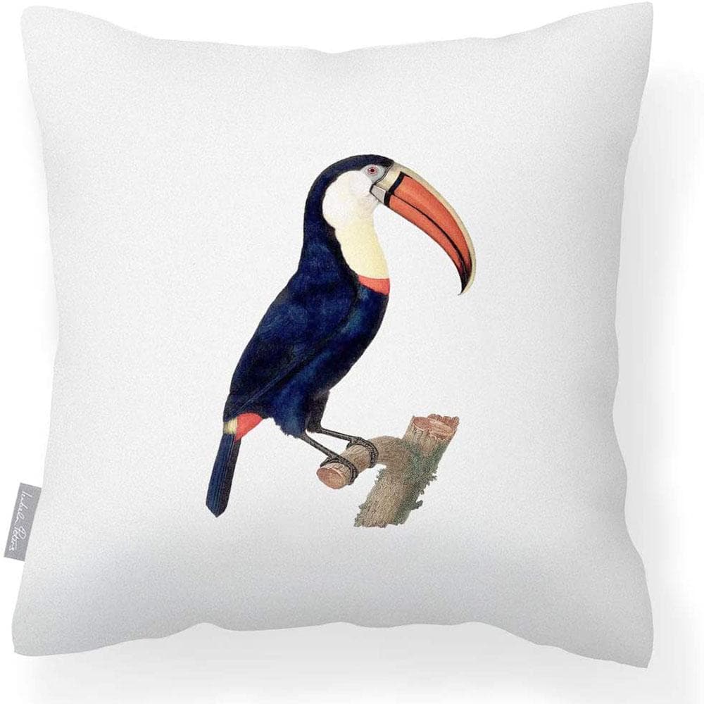 Outdoor Garden Waterproof Cushion - Toucan - White 50 x 50 cm by Izabela Peters