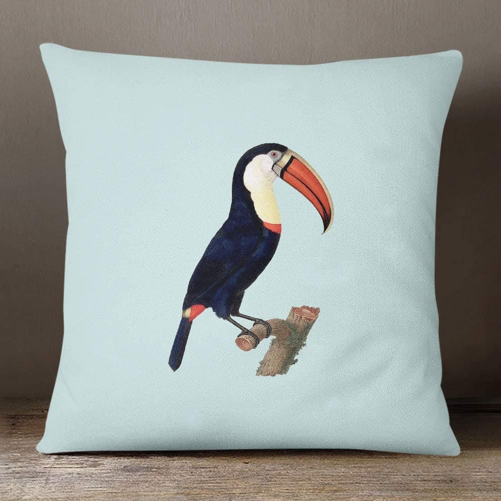 Outdoor Garden Waterproof Cushion - Toucan - Duck Egg 50 x 50 cm by Izabela Peters
