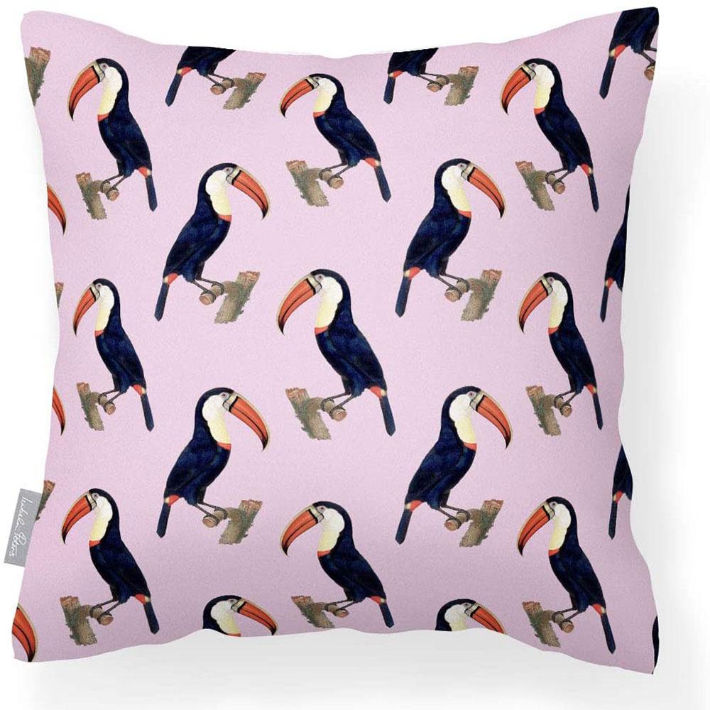 Outdoor Garden Waterproof Cushion - Toucans - Blush Pink 50 x 50 cm by Izabela Peters
