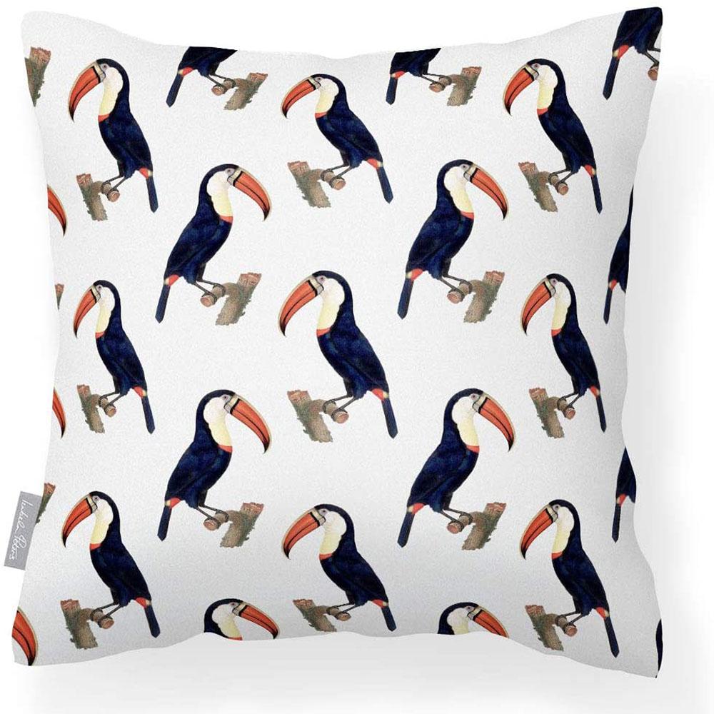 Outdoor Garden Waterproof Cushion - Toucans - White 50 x 50 cm by Izabela Peters