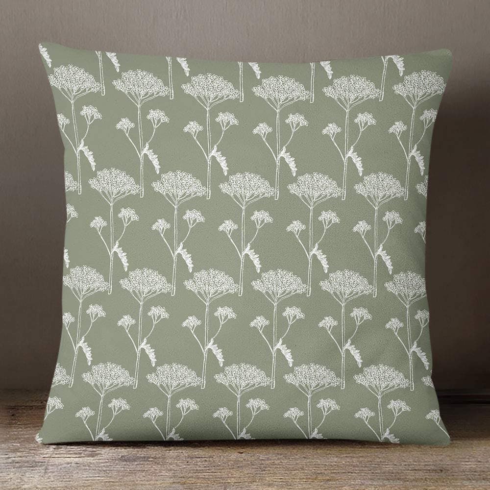 Outdoor Garden Waterproof Cushion - Yarrow - Dusty Sage 50 x 50 cm by Izabela Peters