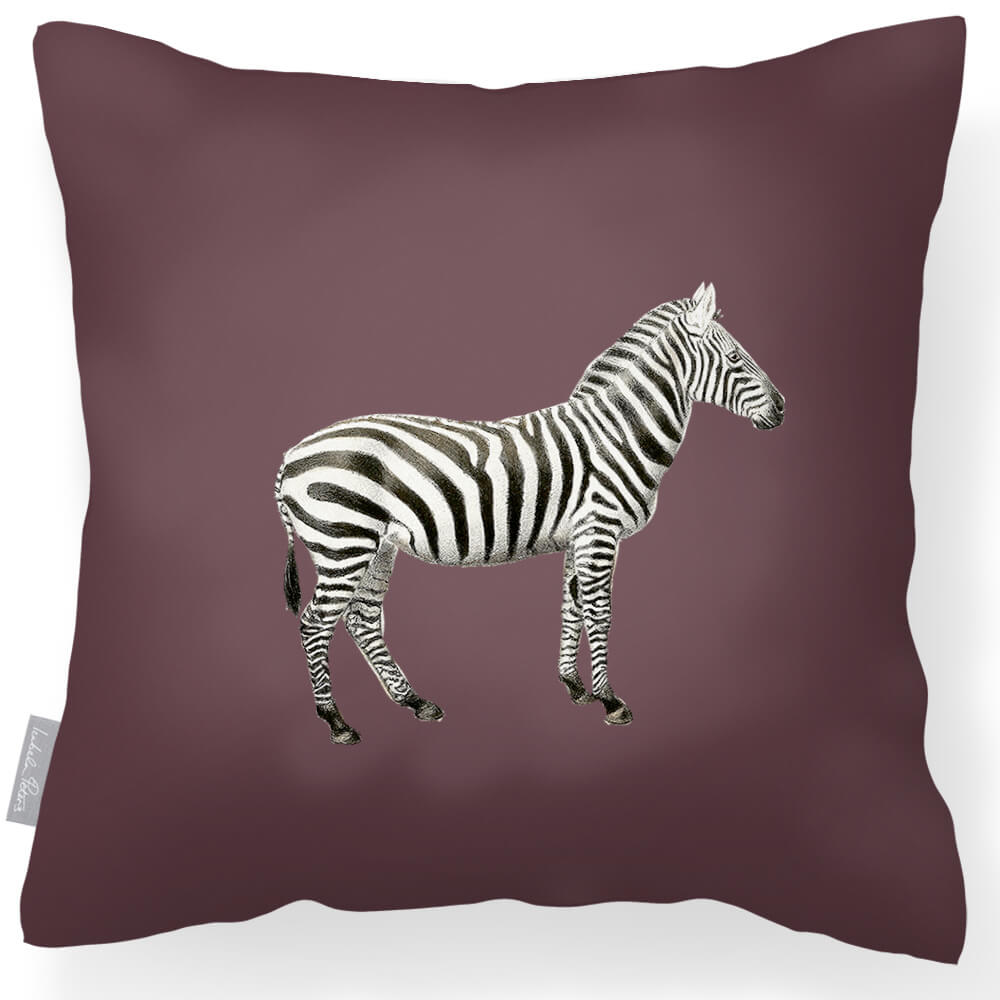 Outdoor Garden Waterproof Cushion - Zebra - Italian Grape 45 x 45 cm by Izabela Peters