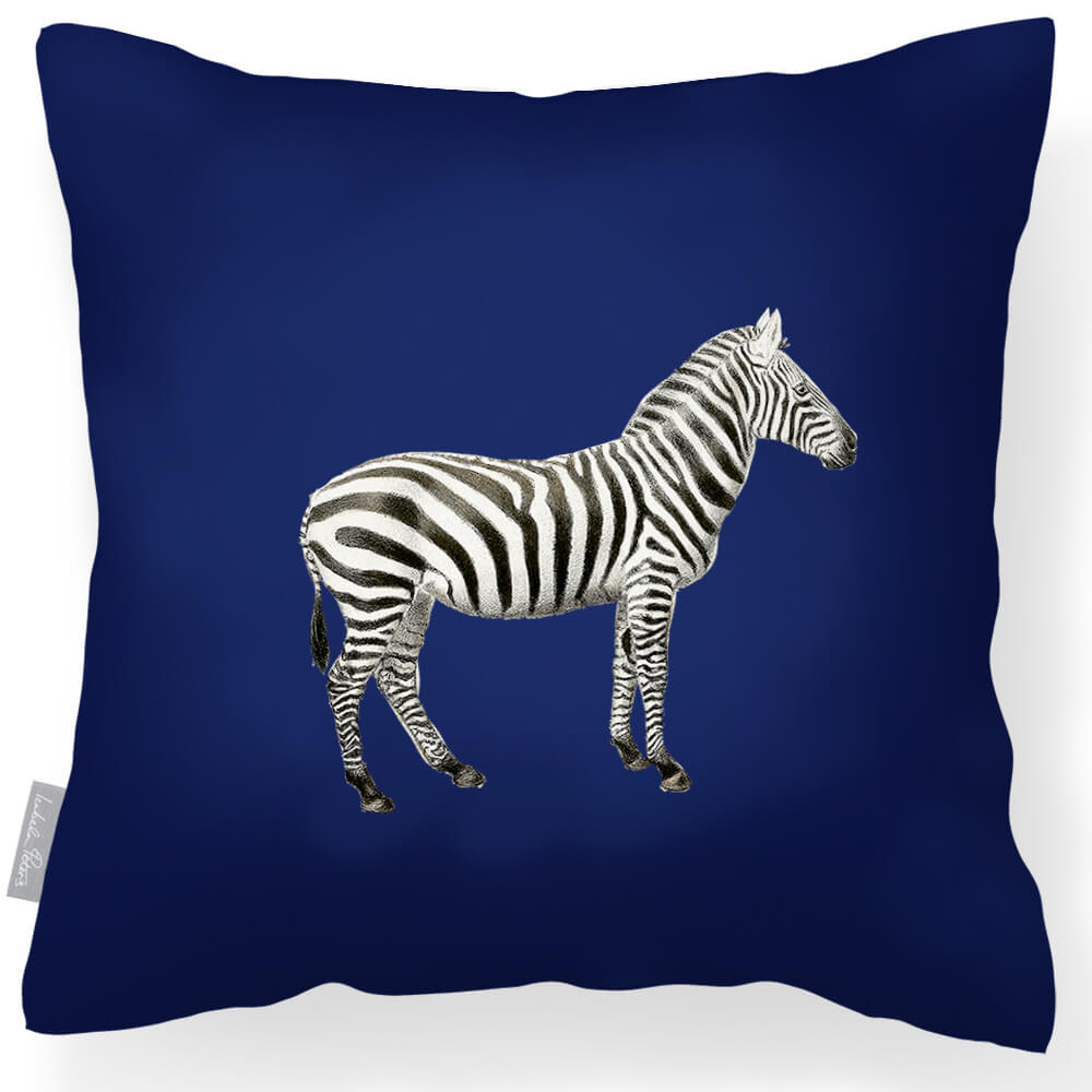 Outdoor Garden Waterproof Cushion - Zebra - Midnight 45 x 45 cm by Izabela Peters