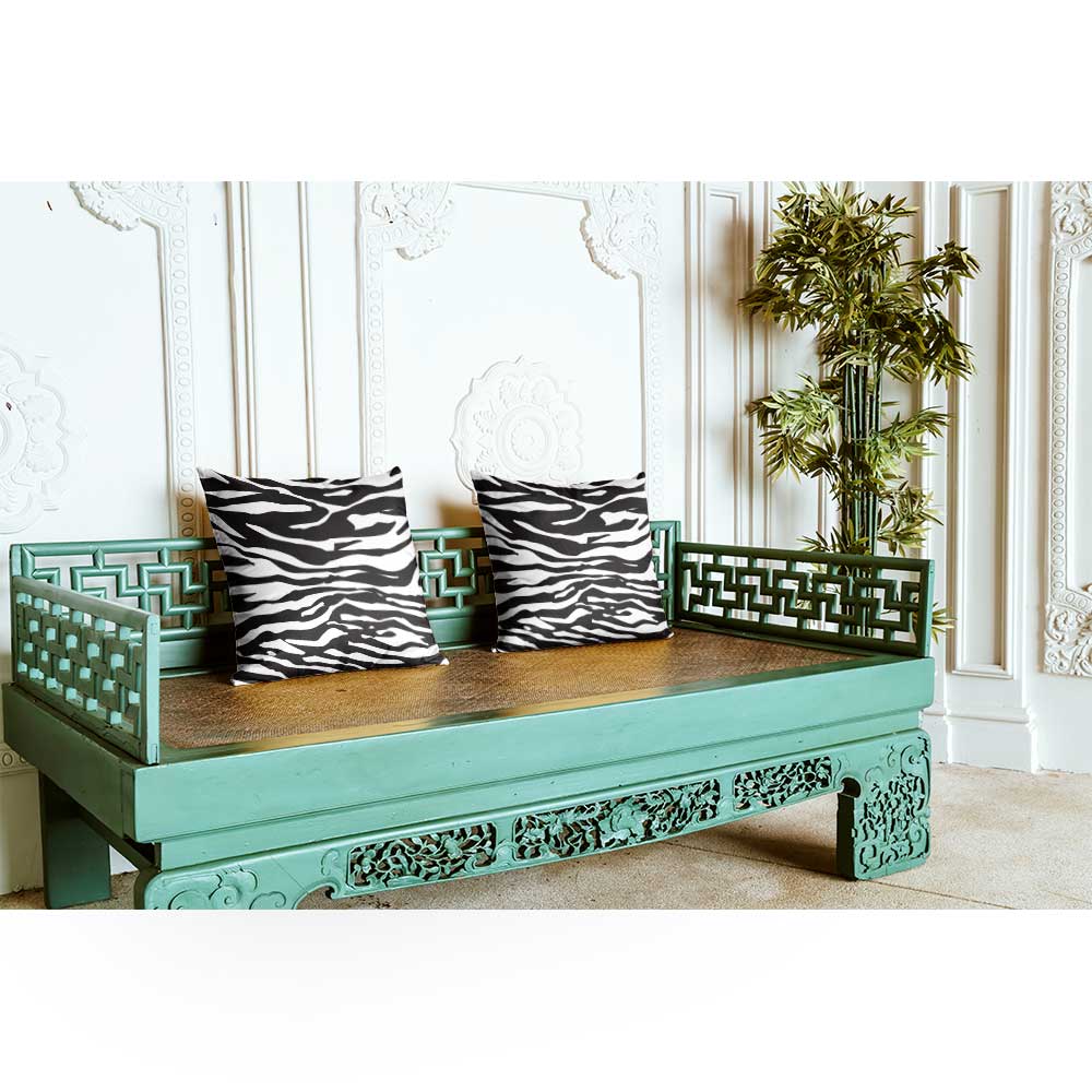Outdoor Garden Waterproof Cushion - Zebra - Black And White 50 x 50 cm by Izabela Peters
