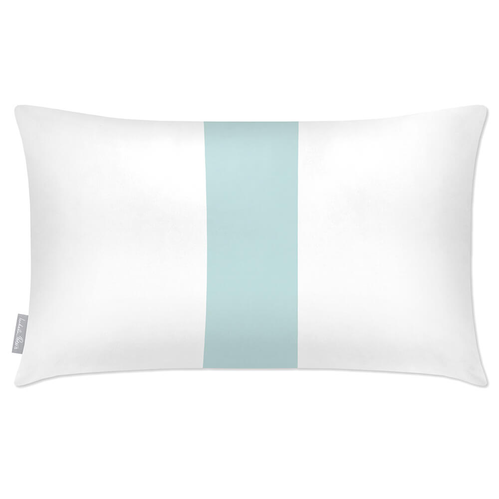 Outdoor Garden Waterproof Rectangle Cushion - 1 Stripe - Duck Egg 50 x 30 cm by Izabela Peters