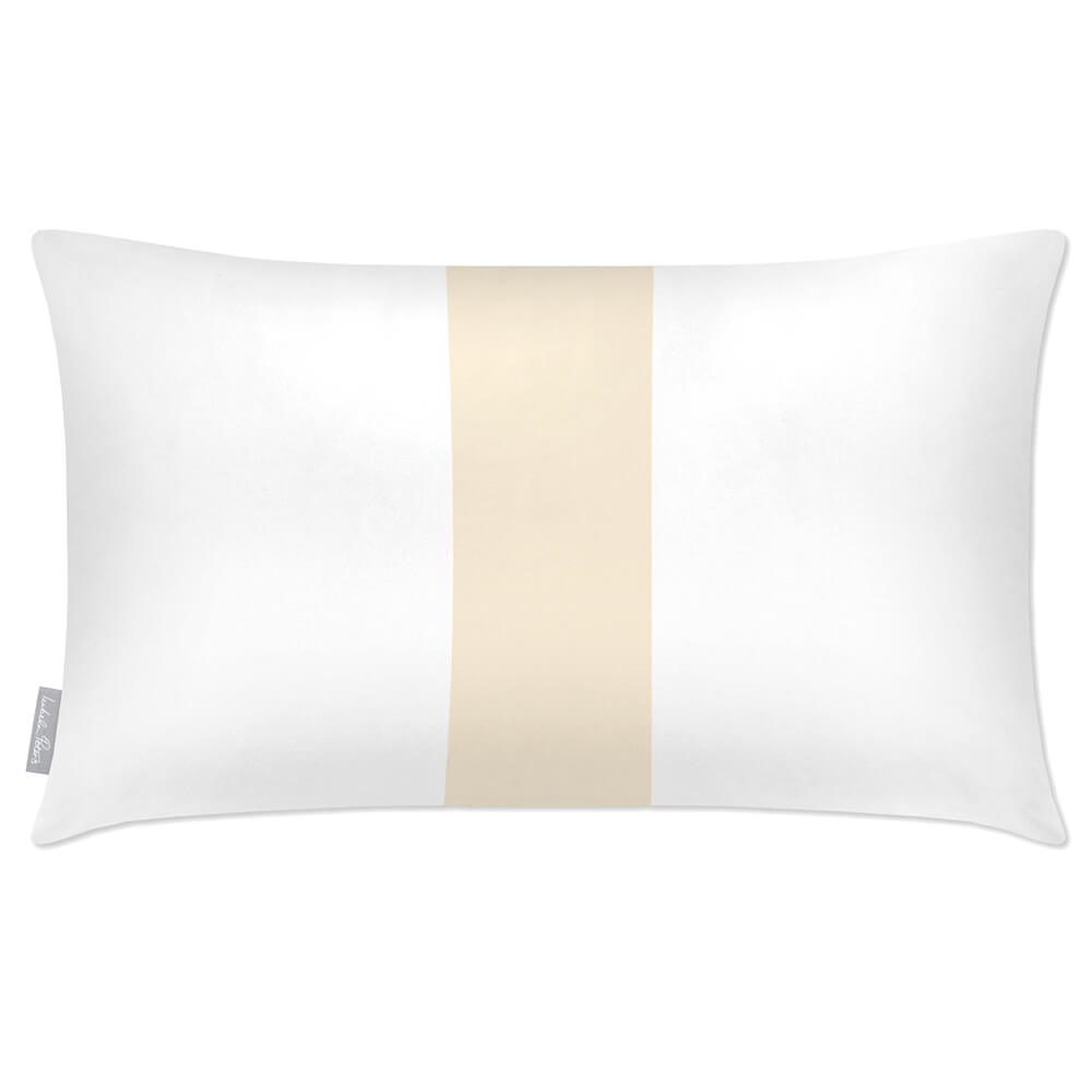 Outdoor Garden Waterproof Rectangle Cushion - 1 Stripe Izabela Peters Ivory Cream 50 x 30 cm