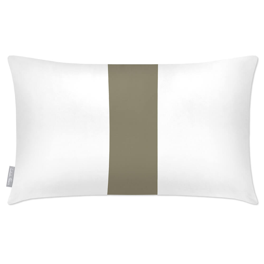 Outdoor Garden Waterproof Rectangle Cushion - 1 Stripe Izabela Peters Martini Olive 50 x 30 cm
