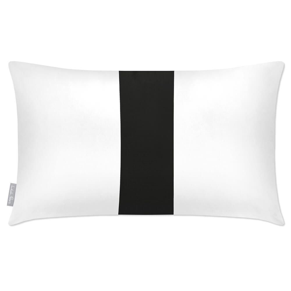 Outdoor Garden Waterproof Rectangle Cushion - 1 Stripe - Charcoal 50 x 30 cm by Izabela Peters