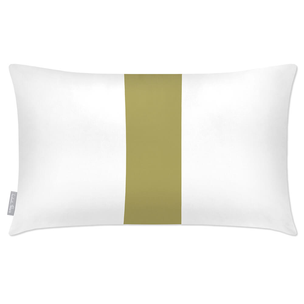 Outdoor Garden Waterproof Rectangle Cushion - 1 Stripe - Golden Lime 50 x 30 cm by Izabela Peters