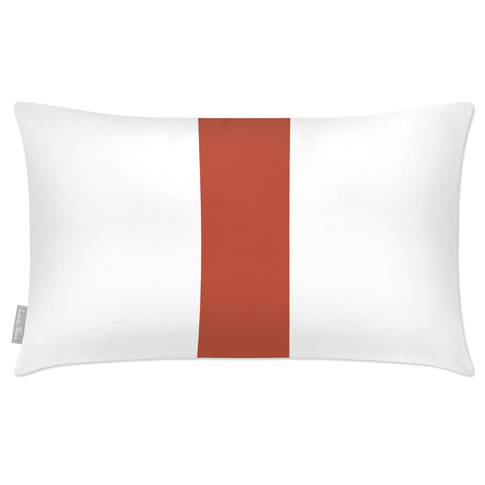 Outdoor Garden Waterproof Rectangle Cushion - 1 Stripe - Burnt Ochre 50 x 30 cm by Izabela Peters
