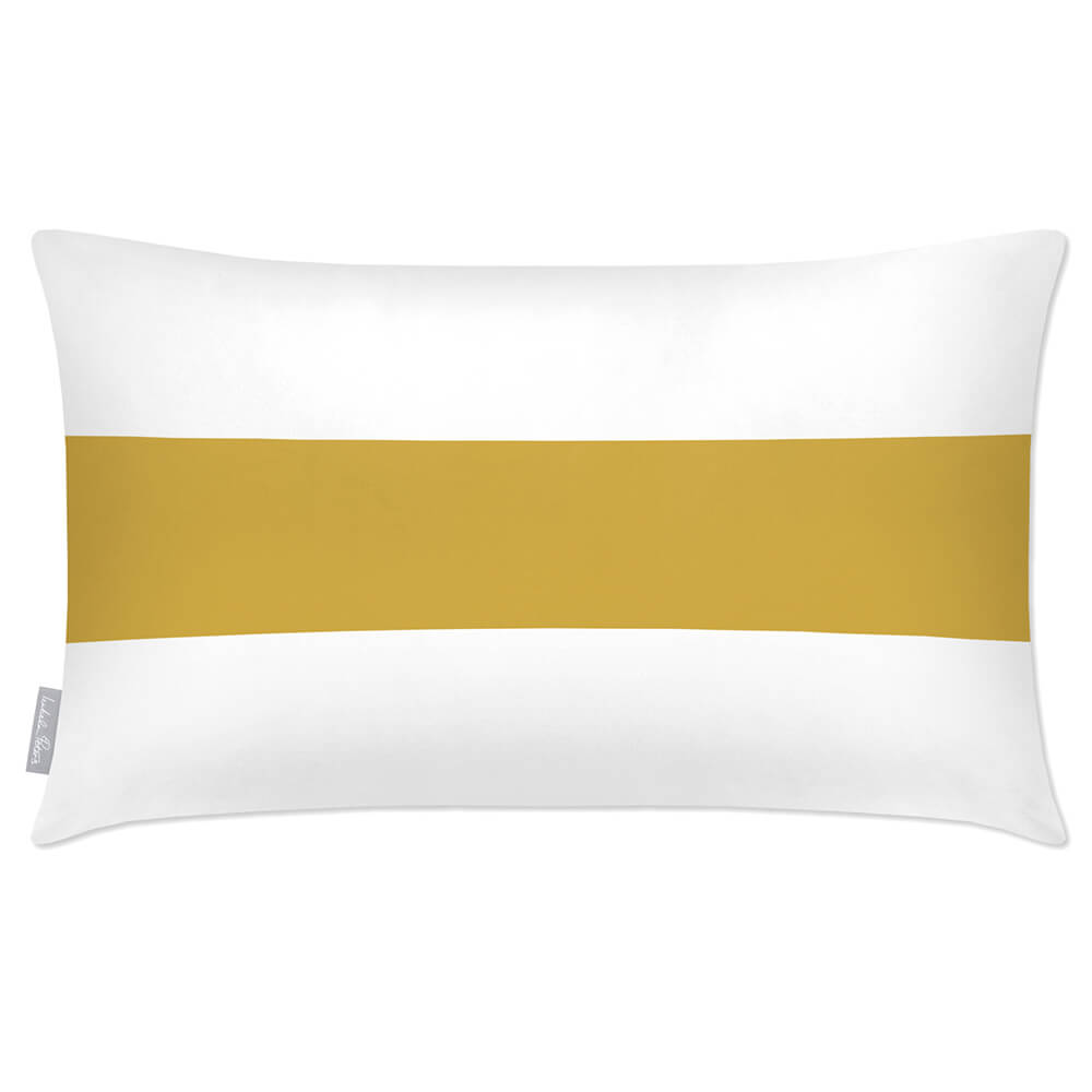 Outdoor Garden Waterproof Rectangle Cushion - 1 Stripe Horizontal - Mustard 50 x 30 cm by Izabela Peters