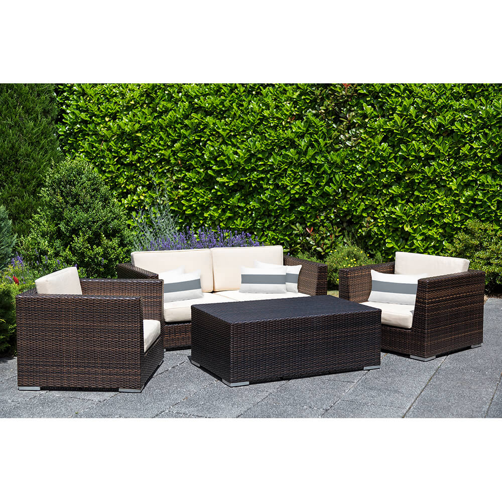 Outdoor Garden Waterproof Rectangle Cushion - 1 Stripe Horizontal in French Grey 50 x 30 cm | Izabela Peters