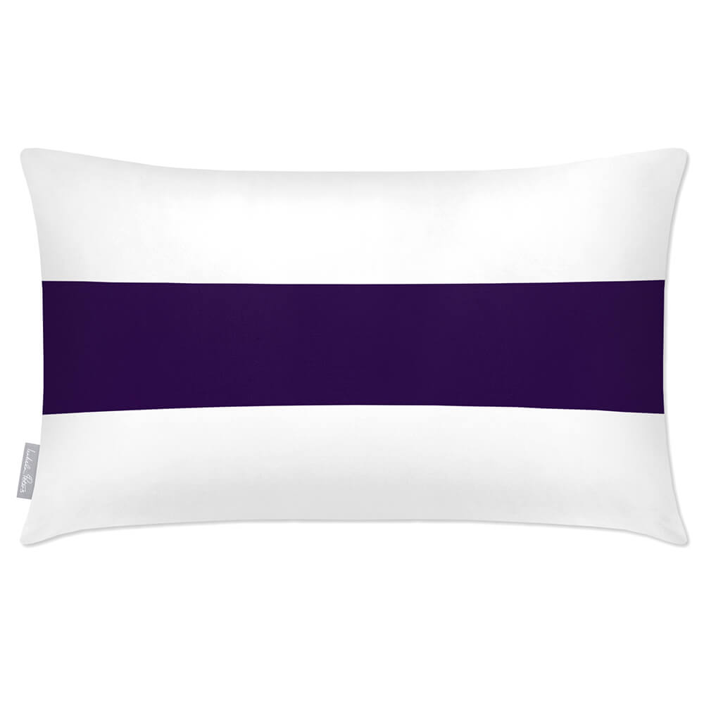 Outdoor Garden Waterproof Rectangle Cushion - 1 Stripe Horizontal - Morc Blue 50 x 30 cm by Izabela Peters
