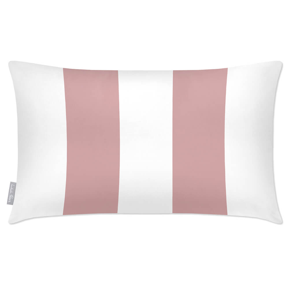 Outdoor Garden Waterproof Rectangle Cushion - 2 Stripes - Rosewater 50 x 30 cm by Izabela Peters