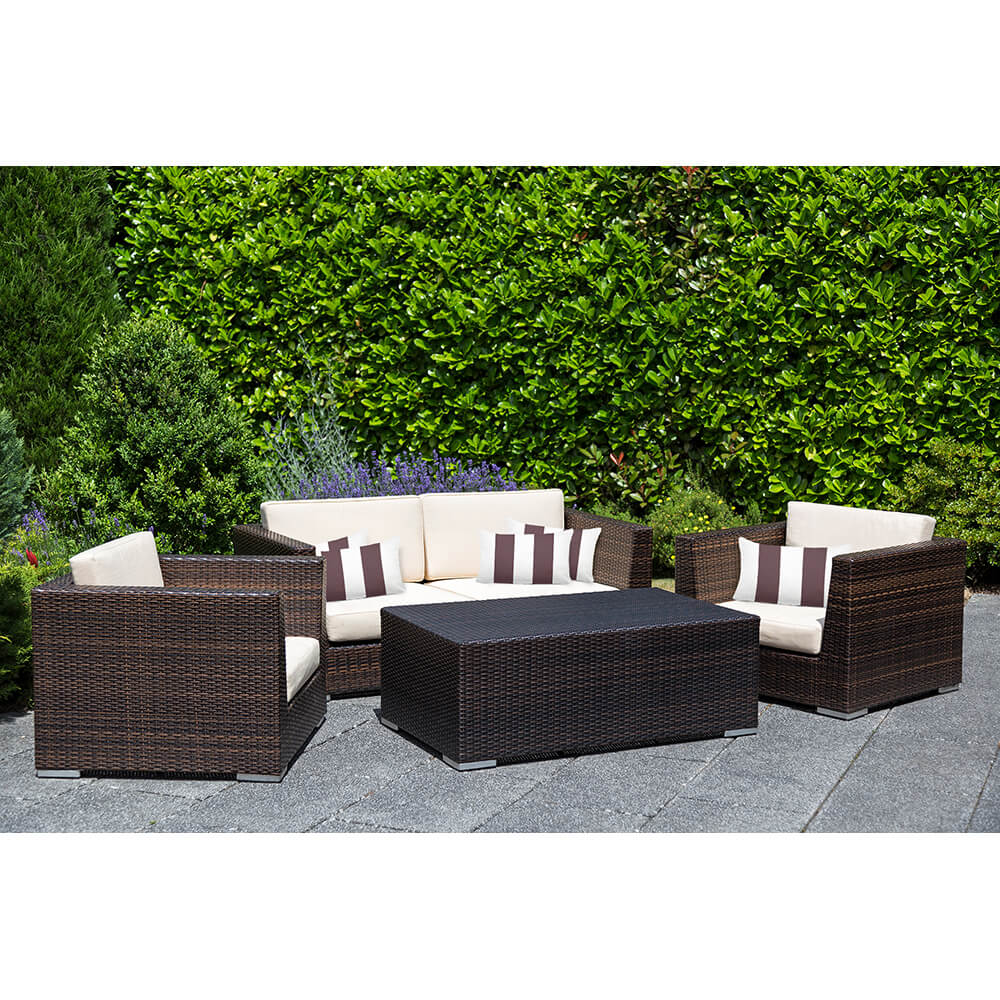 Outdoor Garden Waterproof Rectangle Cushion - 2 Stripes - Italian Grape 50 x 30 cm by Izabela Peters