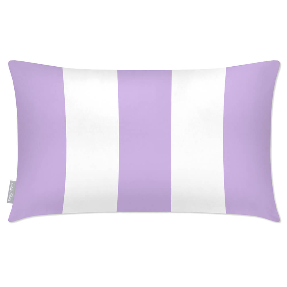 Outdoor Garden Waterproof Rectangle Cushion - 3 Stripes - Violet 50 x 30 cm by Izabela Peters