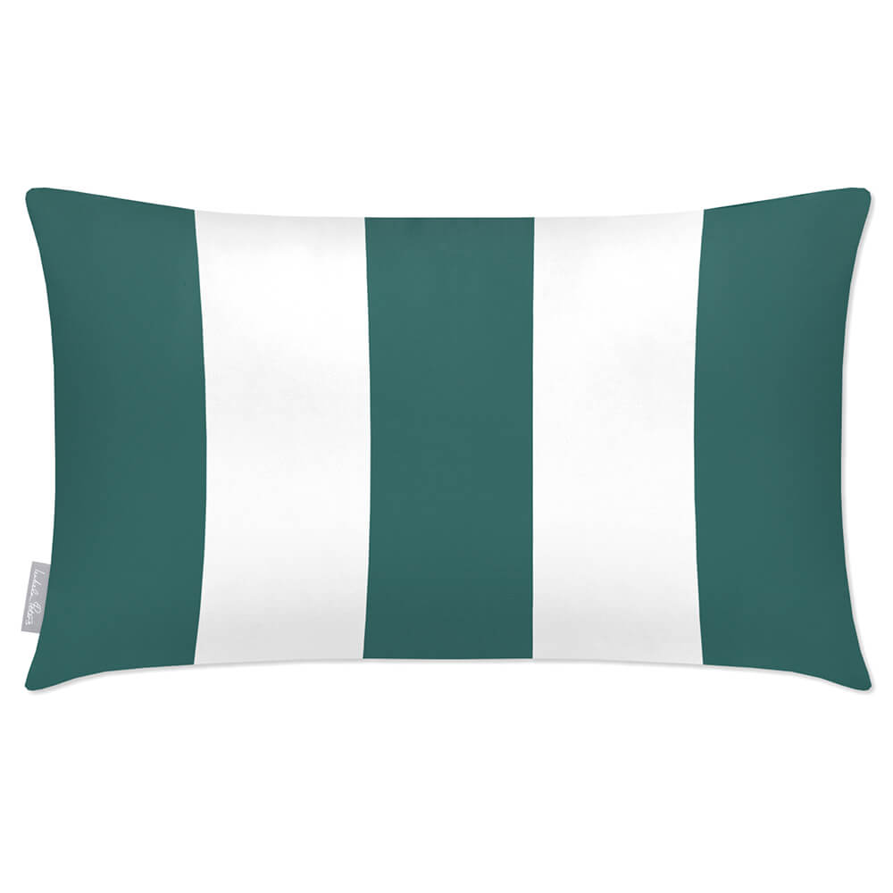 Outdoor Garden Waterproof Rectangle Cushion - 3 Stripes - Forest Biome 50 x 30 cm by Izabela Peters