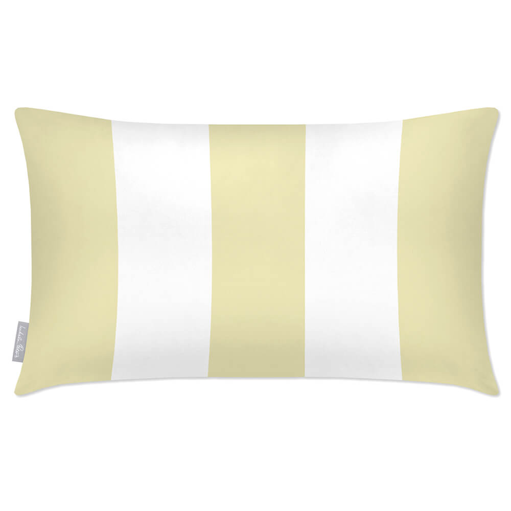 Outdoor Garden Waterproof Rectangle Cushion - 3 Stripes - Cream 50 x 30 cm by Izabela Peters