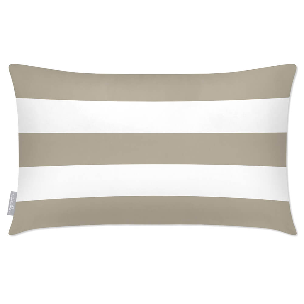 Outdoor Garden Waterproof Rectangle Cushion - 3 Stripes Horizontal - Twill 50 x 30 cm by Izabela Peters