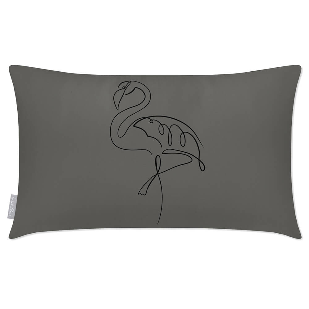 Outdoor Garden Waterproof Rectangle Cushion - Abstract Flamingo - Beluga 50 x 30 cm by Izabela Peters