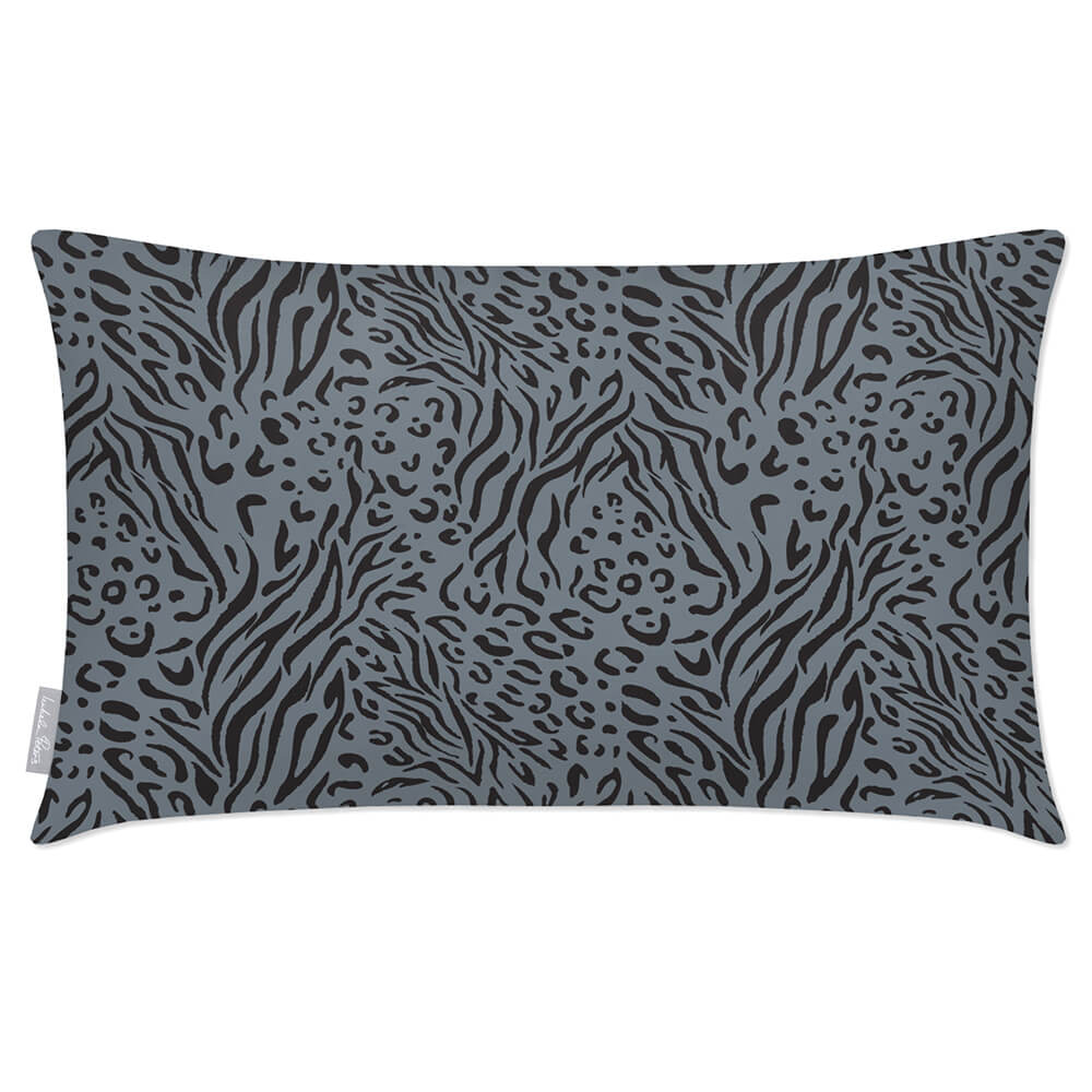 Outdoor Garden Waterproof Rectangle Cushion - Animal Fusion Print - French Grey 50 x 30 cm by Izabela Peters