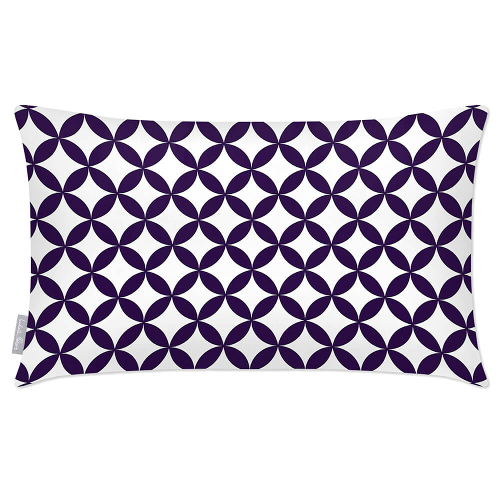 Outdoor Garden Waterproof Rectangle Cushion - Bahia - Morc Blue And White 50 x 30 cm by Izabela Peters