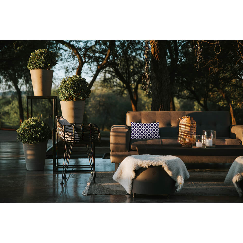 Outdoor Garden Waterproof Rectangle Cushion - Bahia - Morc Blue And White 50 x 30 cm by Izabela Peters