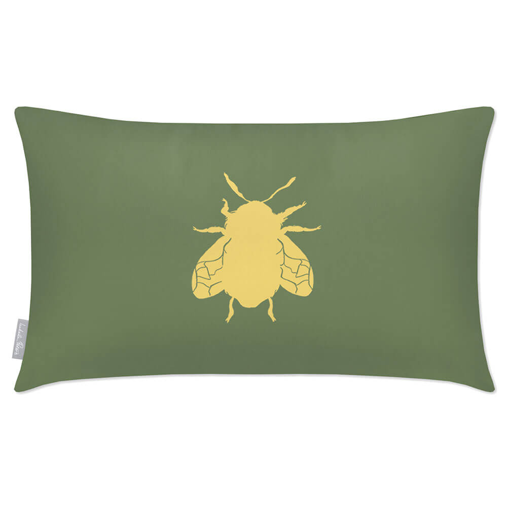 Outdoor Garden Waterproof Rectangle Cushion - Bee - Sage 50 x 30 cm by Izabela Peters