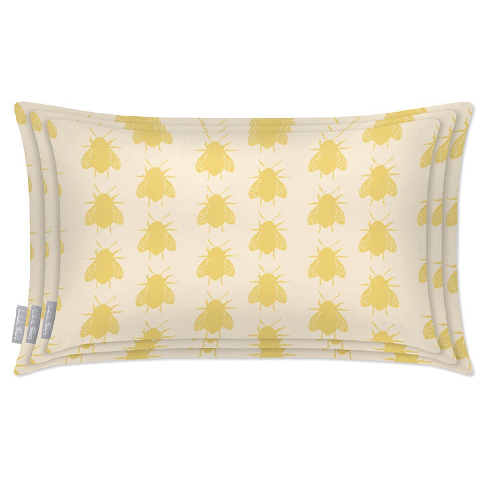 Outdoor Garden Waterproof Rectangle Cushion - Bees - Cream 50 x 30 cm by Izabela Peters