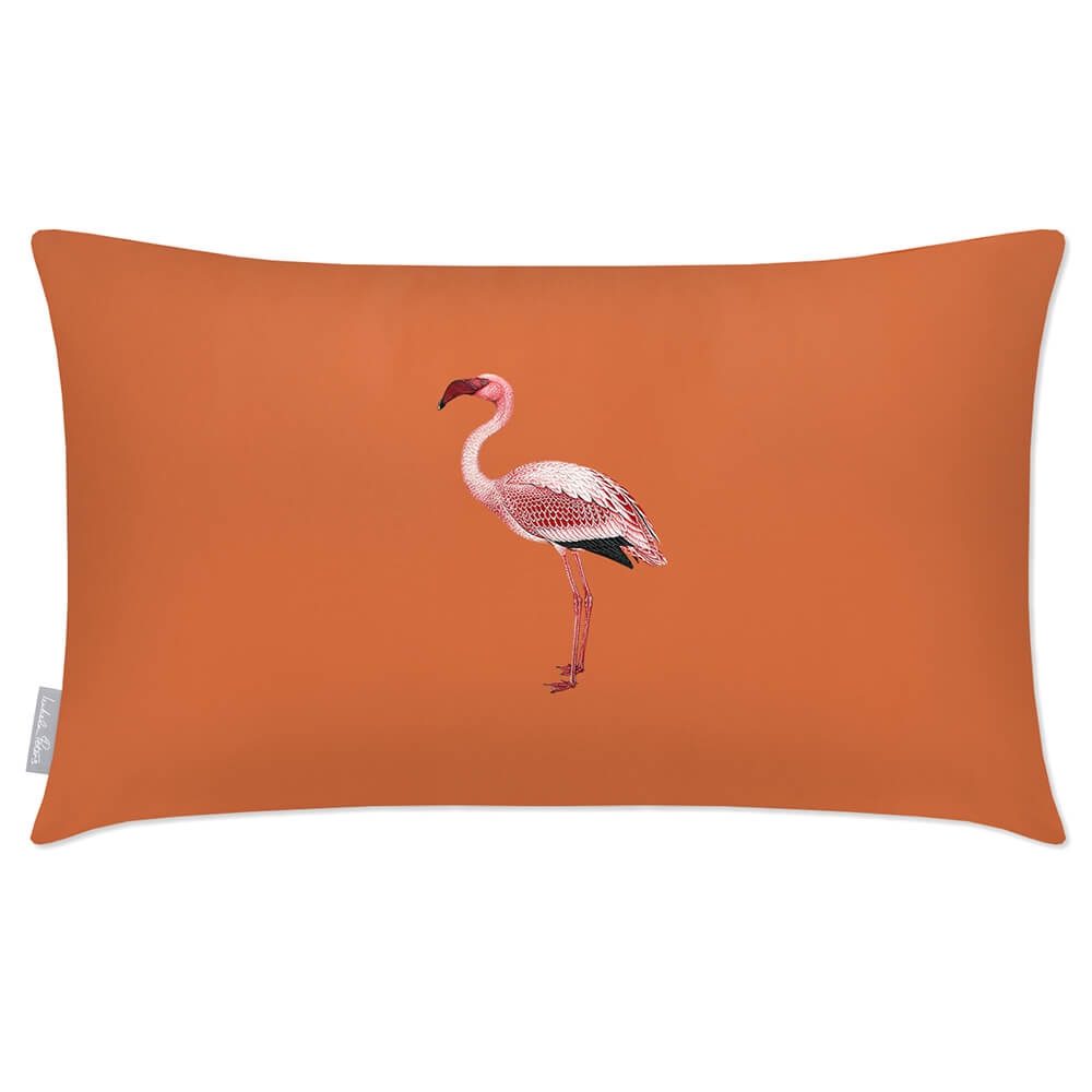 Outdoor Garden Waterproof Rectangle Cushion - Flamingo - Burnt Orange 50 x 30 cm by Izabela Peters