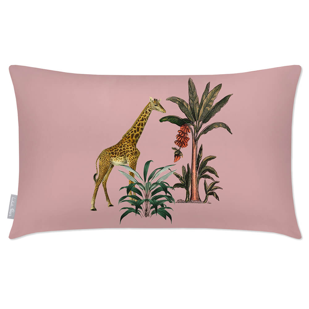 Outdoor Garden Waterproof Rectangle Cushion - Giraffe - Rosewater 50 x 30 cm by Izabela Peters
