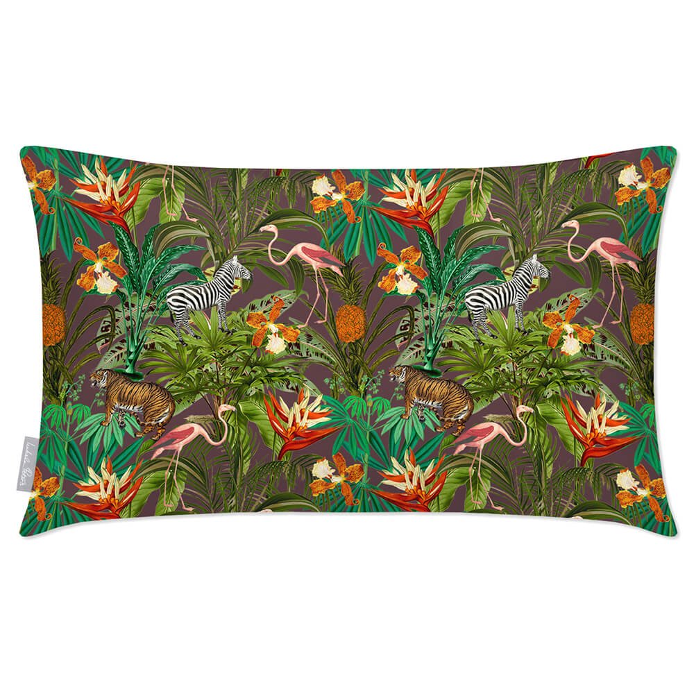 Outdoor Garden Waterproof Rectangle Cushion - Jungle Fusion - Italian Grape 50 x 30 cm by Izabela Peters