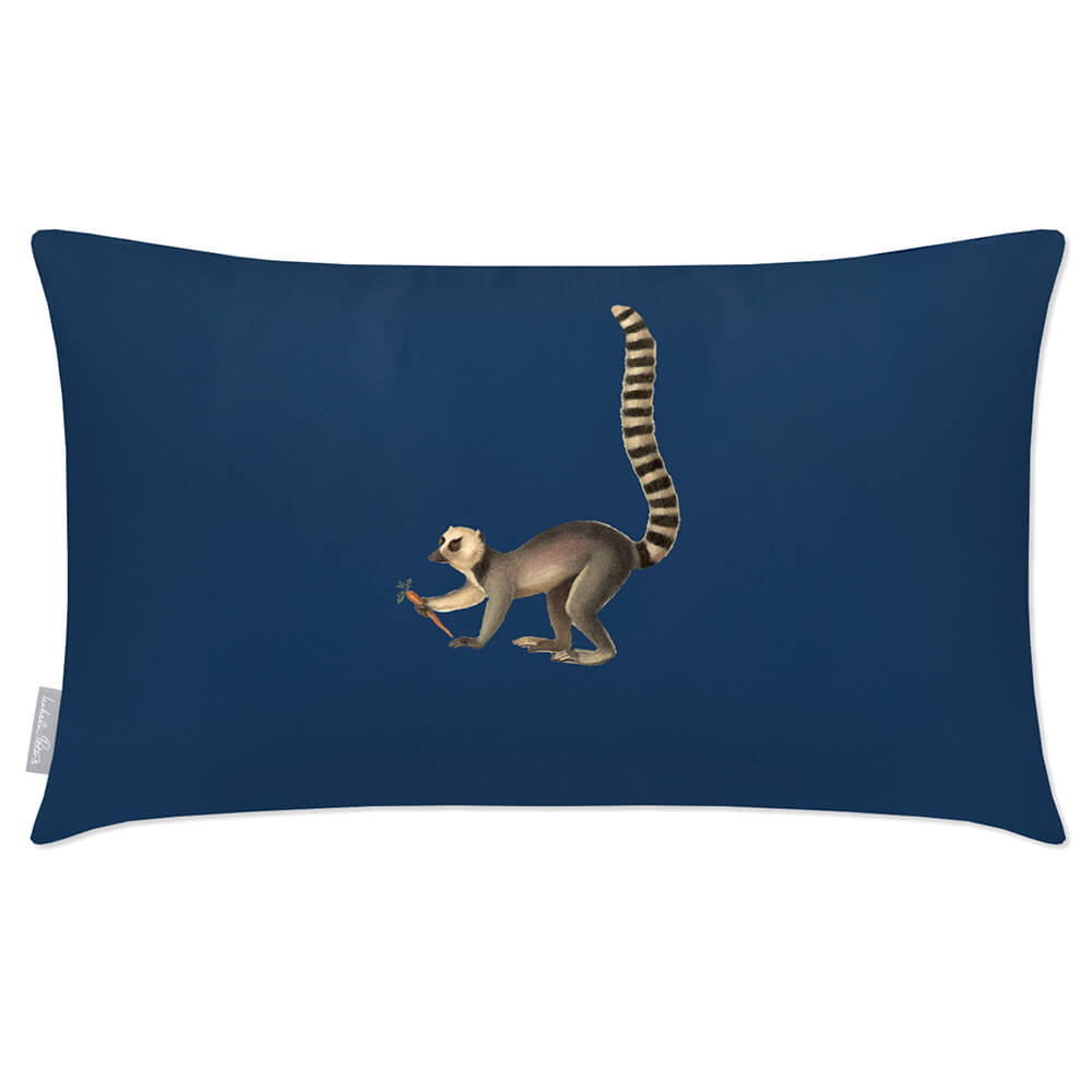 Outdoor Garden Waterproof Rectangle Cushion - Lemur - Estate Blue 50 x 30 cm by Izabela Peters