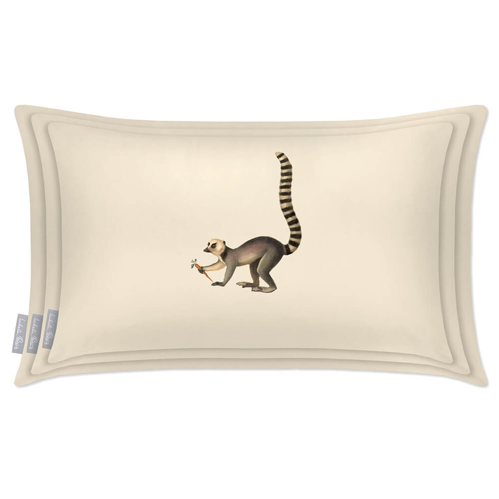 Outdoor Garden Waterproof Rectangle Cushion - Lemur - Ivory Cream 50 x 30 cm by Izabela Peters