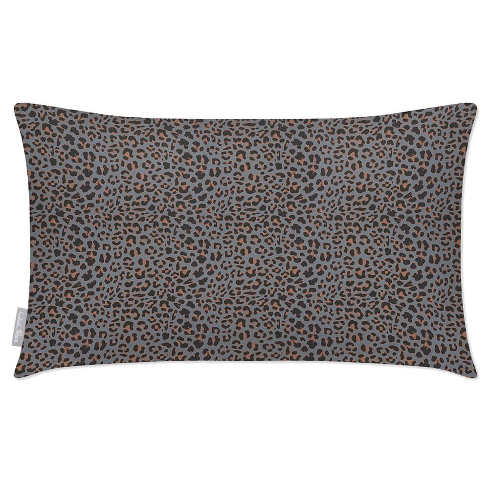 Outdoor Garden Waterproof Rectangle Cushion - Leopard - French Grey 50 x 30 cm by Izabela Peters