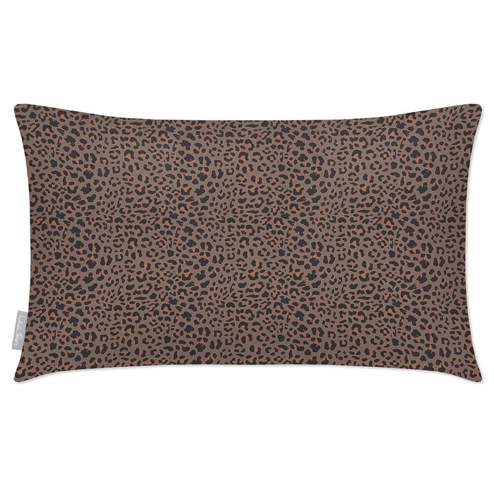 Outdoor Garden Waterproof Rectangle Cushion - Leopard - Dovedale Stone 50 x 30 cm by Izabela Peters