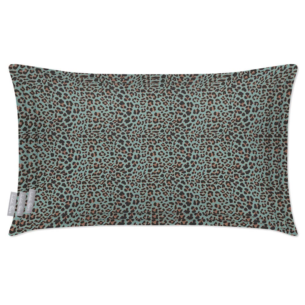 Outdoor Garden Waterproof Rectangle Cushion - Leopard - Blue Surf 50 x 30 cm by Izabela Peters