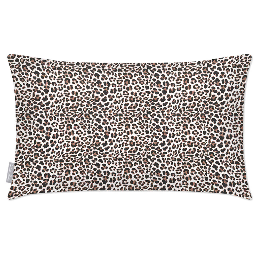 Outdoor Garden Waterproof Rectangle Cushion - Leopard - White and Black 50 x 30 cm by Izabela Peters