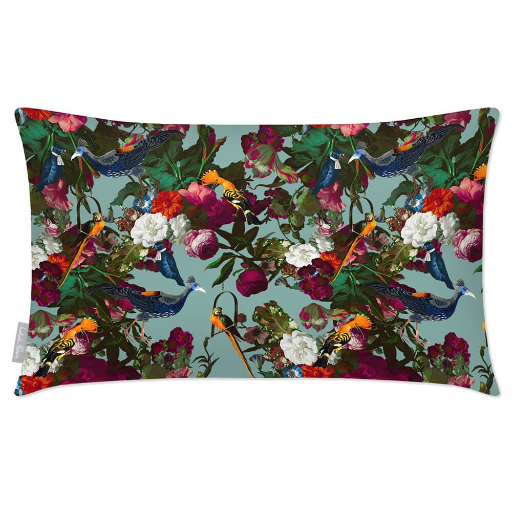 Outdoor Garden Waterproof Rectangle Cushion - Manor House Garden - Blue Surf 50 x 30 cm by Izabela Peters
