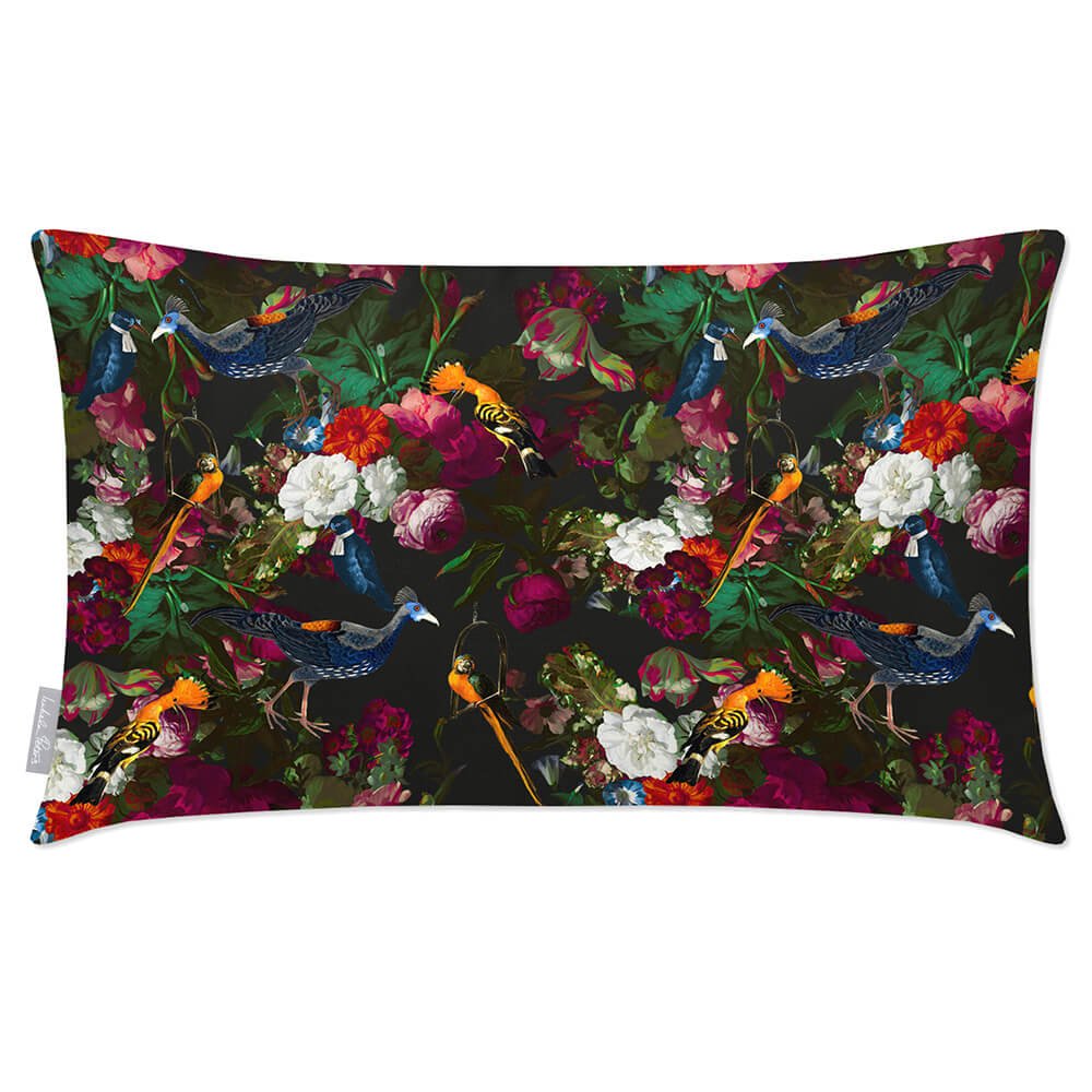 Outdoor Garden Waterproof Rectangle Cushion - Manor House Garden - Charcoal 50 x 30 cm by Izabela Peters