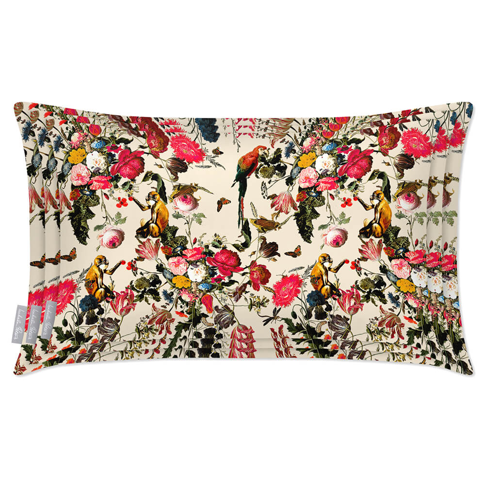 Outdoor Garden Waterproof Rectangle Cushion - Monkey Puzzle - Ivory Cream 50 x 30 cm by Izabela Peters