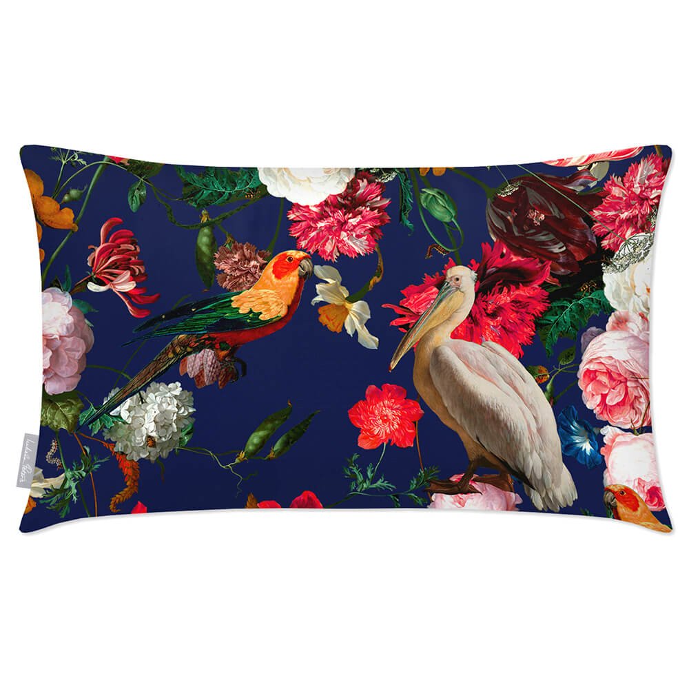 Outdoor Garden Waterproof Rectangle Cushion - Peruvian Paradise - Midnight 50 x 30 cm by Izabela Peters