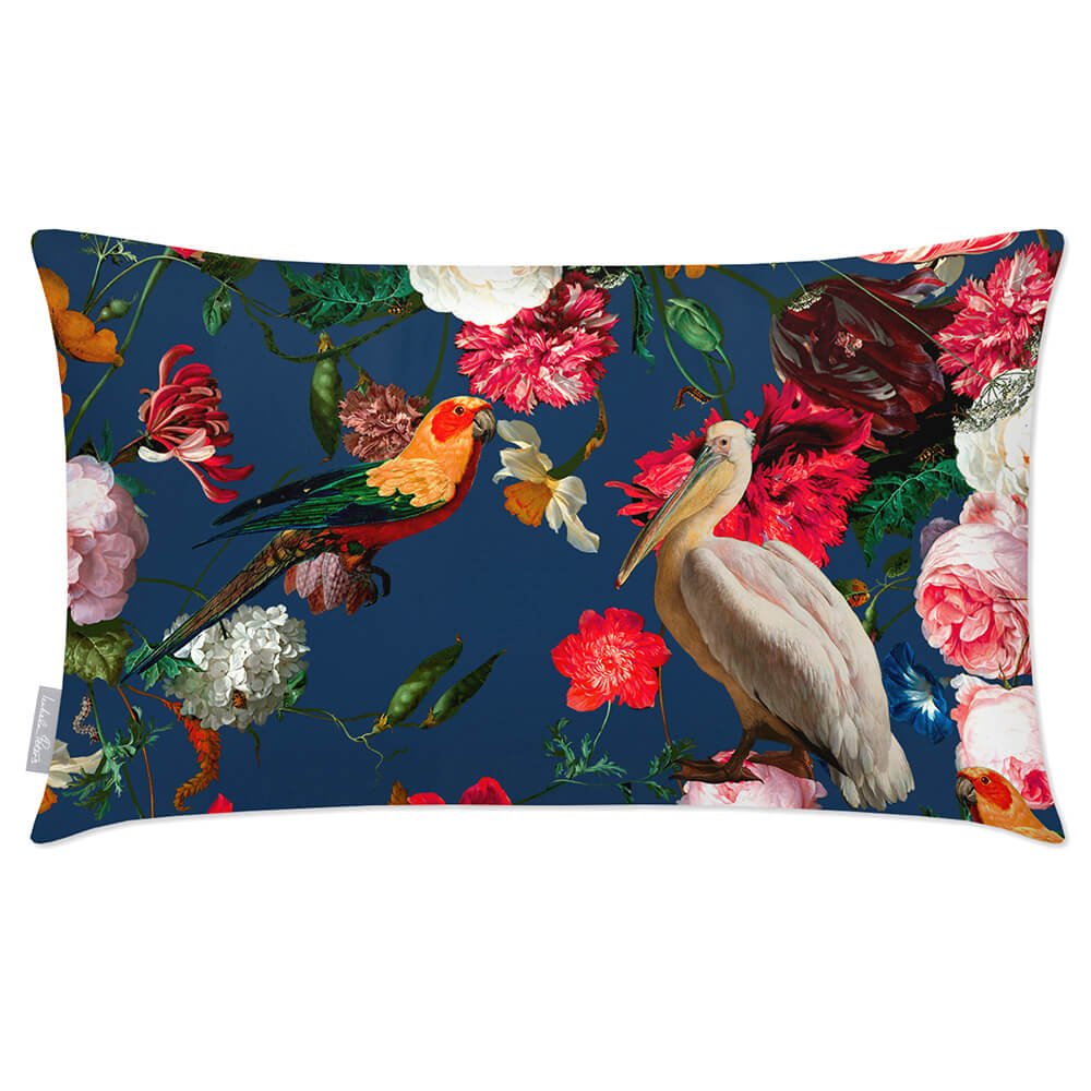 Outdoor Garden Waterproof Rectangle Cushion - Peruvian Paradise - Estate Blue 50 x 30 cm by Izabela Peters