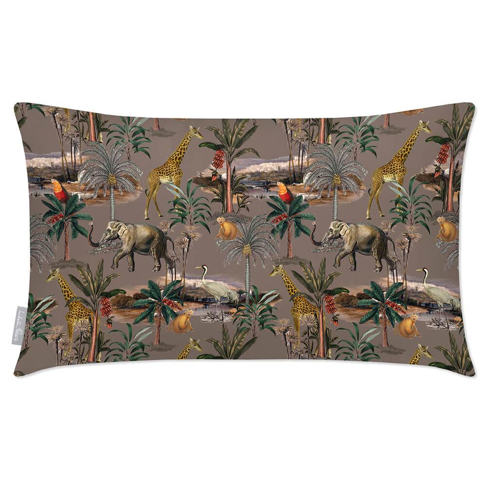 Safari Voyage | Outdoor Garden Waterproof Rectangle Cushion - Dovedale Stone 50 x 30 cm by Izabela Peters